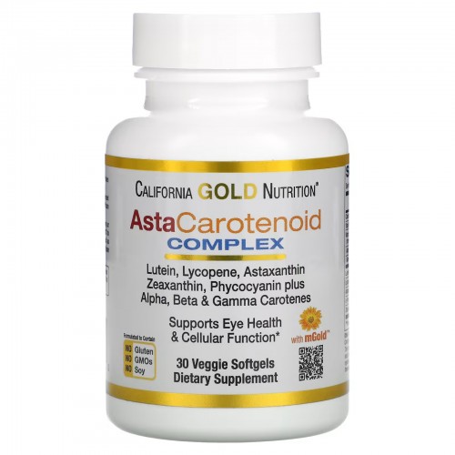 California Gold Nutrition, AstaCarotenoid, комплекс с лютеином, ликопином и астаксантином, 30 растительных мягких таблеток	 California Gold Nutrition, AstaCarotenoid, комплекс с лютеином, ликопином и астаксантином, 30 растительных мягких таблеток